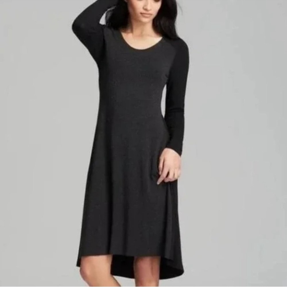 Eileen Fisher Stretch Italian Viscose Jersey Long Sleeve Melange Dress Size PP